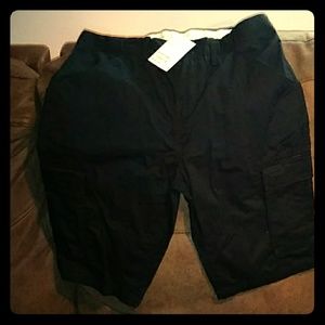 Boy's black cargo shorts